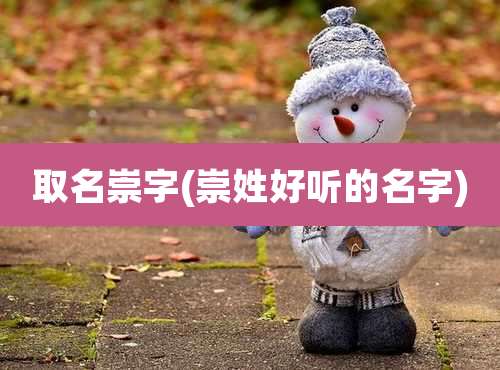 取名崇字(崇姓好听的名字)