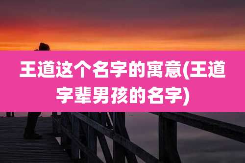 王道这个名字的寓意(王道字辈男孩的名字)