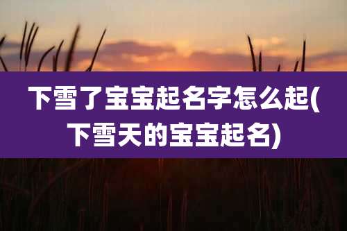 下雪了宝宝起名字怎么起(下雪天的宝宝起名)