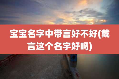 宝宝名字中带言好不好(戴言这个名字好吗)