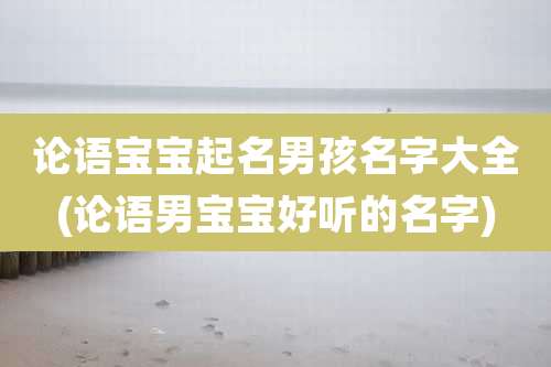 论语宝宝起名男孩名字大全(论语男宝宝好听的名字)