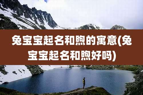 兔宝宝起名和煦的寓意(兔宝宝起名和煦好吗)