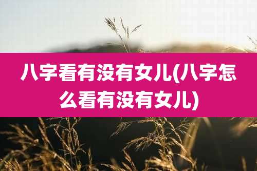 八字看有没有女儿(八字怎么看有没有女儿)