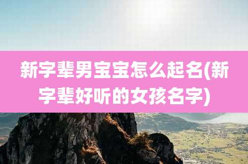 新字辈男宝宝怎么起名(新字辈好听的女孩名字)