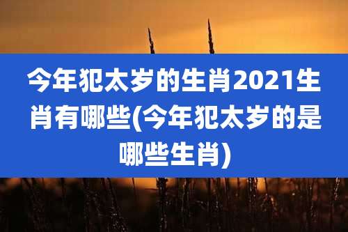 今年犯太岁的生肖2021生肖有哪些(今年犯太岁的是哪些生肖)
