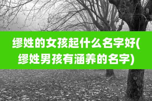 缪姓的女孩起什么名字好(缪姓男孩有涵养的名字)