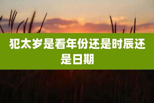 犯太岁是看年份还是时辰还是日期