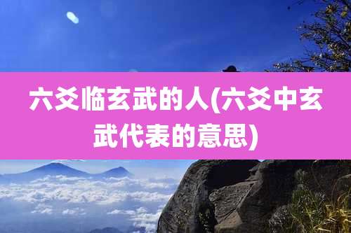 六爻临玄武的人(六爻中玄武代表的意思)