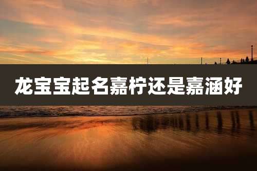 龙宝宝起名嘉柠还是嘉涵好