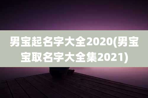 男宝起名字大全2020(男宝宝取名字大全集2021)