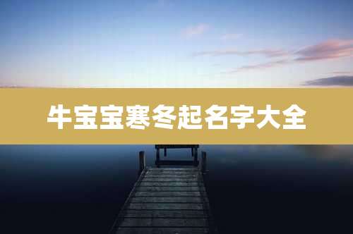 牛宝宝寒冬起名字大全