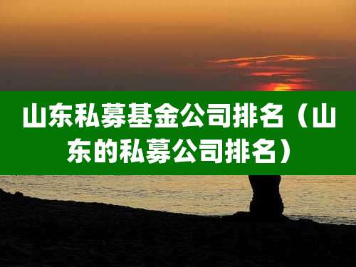 山东私募基金公司排名(山东的私募公司排名)