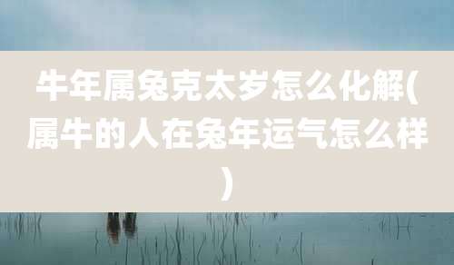 牛年属兔克太岁怎么化解(属牛的人在兔年运气怎么样)