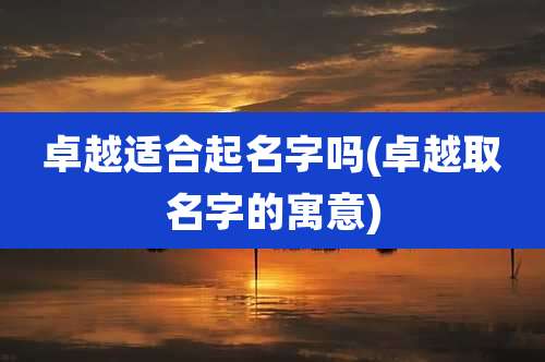 卓越适合起名字吗(卓越取名字的寓意)