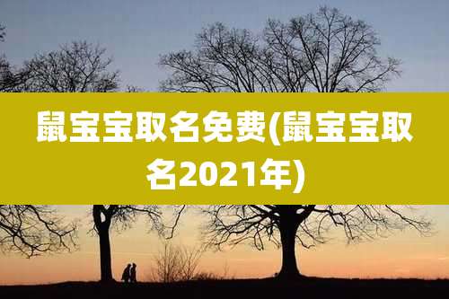 鼠宝宝取名免费(鼠宝宝取名2021年)