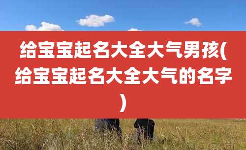 给宝宝起名大全大气男孩(给宝宝起名大全大气的名字)