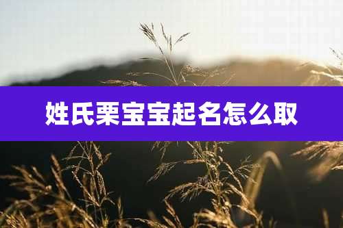 姓氏栗宝宝起名怎么取