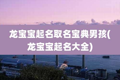 龙宝宝起名取名宝典男孩(龙宝宝起名大全)
