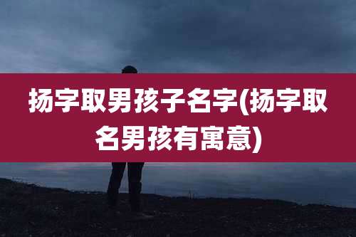 扬字取男孩子名字(扬字取名男孩有寓意)