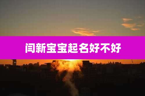 闫新宝宝起名好不好