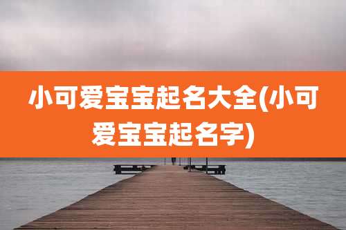 小可爱宝宝起名大全(小可爱宝宝起名字)