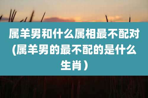 属羊男和什么属相最不配对(属羊男的最不配的是什么生肖）