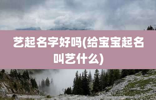 艺起名字好吗(给宝宝起名叫艺什么)