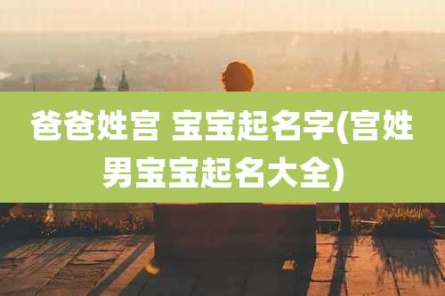 爸爸姓宫 宝宝起名字(宫姓男宝宝起名大全)