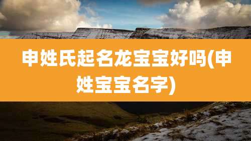 申姓氏起名龙宝宝好吗(申姓宝宝名字)