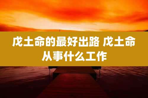 戊土命的最好出路 戊土命从事什么工作