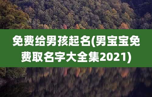 免费给男孩起名(男宝宝免费取名字大全集2021)