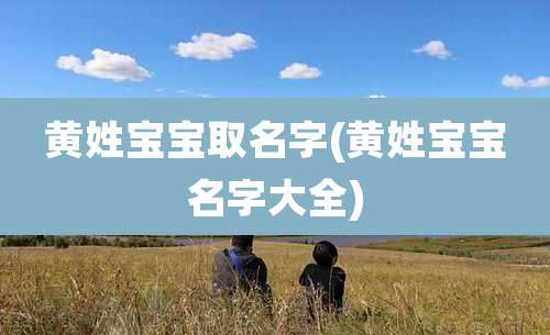 黄姓宝宝取名字(黄姓宝宝名字大全)