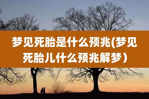 梦见死胎是什么预兆(梦见死胎儿什么预兆解梦）