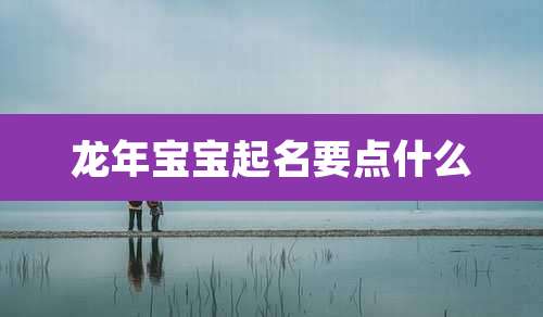 龙年宝宝起名要点什么