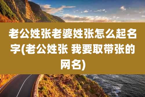 老公姓张老婆姓张怎么起名字(老公姓张 我要取带张的网名)