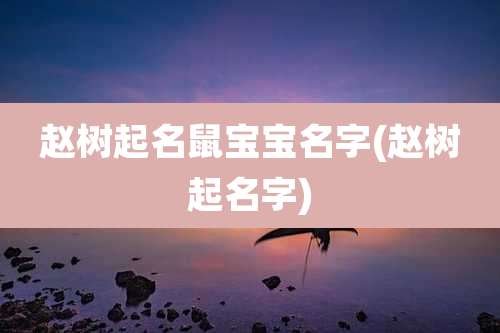 赵树起名鼠宝宝名字(赵树起名字)