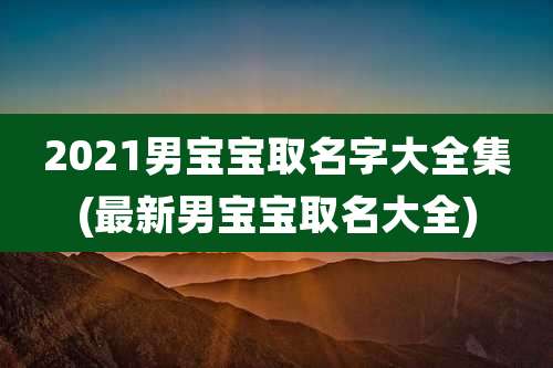 2021男宝宝取名字大全集(最新男宝宝取名大全)