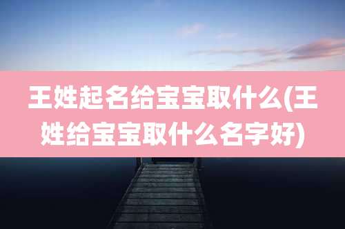 王姓起名给宝宝取什么(王姓给宝宝取什么名字好)