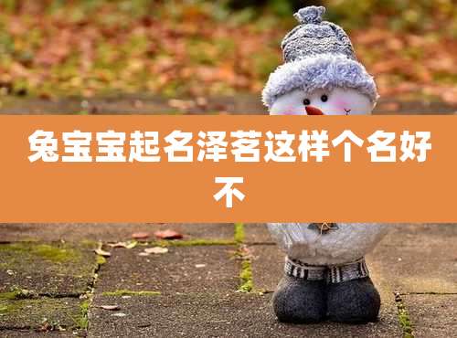 兔宝宝起名泽茗这样个名好不