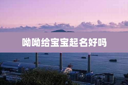 呦呦给宝宝起名好吗