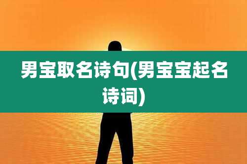 男宝取名诗句(男宝宝起名诗词)
