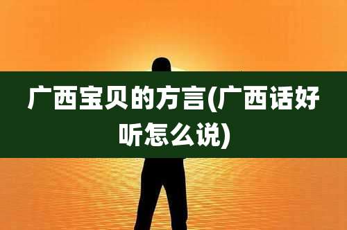 广西宝贝的方言(广西话好听怎么说)