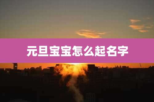 元旦宝宝怎么起名字