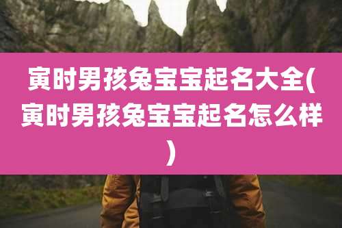 寅时男孩兔宝宝起名大全(寅时男孩兔宝宝起名怎么样)