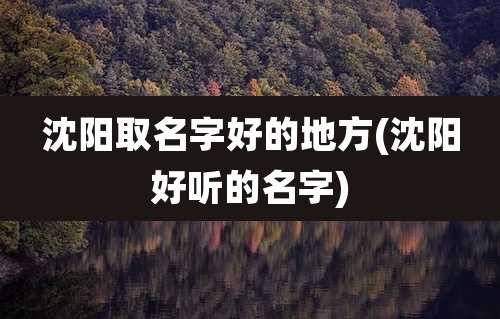 沈阳取名字好的地方(沈阳好听的名字)