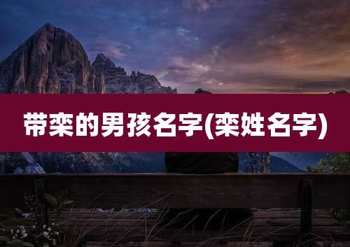 带栾的男孩名字(栾姓名字)