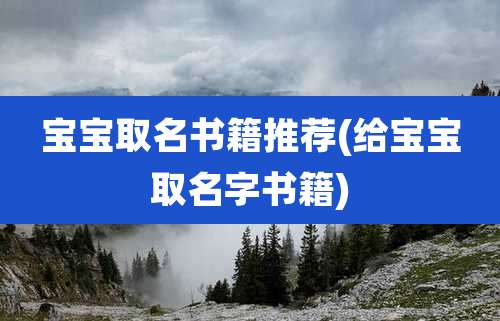 宝宝取名书籍推荐(给宝宝取名字书籍)