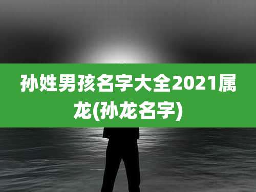 孙姓男孩名字大全2021属龙(孙龙名字)