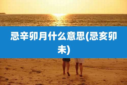 忌辛卯月什么意思(忌亥卯未)