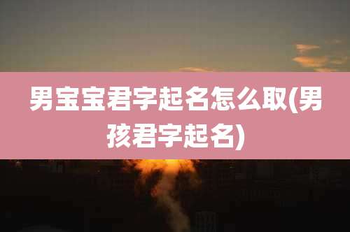 男宝宝君字起名怎么取(男孩君字起名)